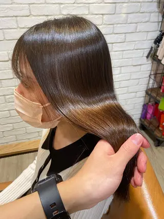 ロング カラー パーマ keshiki大名所属・安部 真輝のヘアスタイル