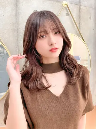 セミロング カラー 韓国ヘア🇰🇷 レイヤー/芝春樹のヘアスタイル