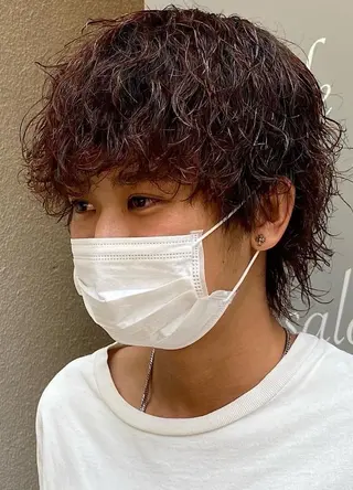 ショート 村松 和磨/ケアブ リーチ/メンズパーマのヘアスタイル