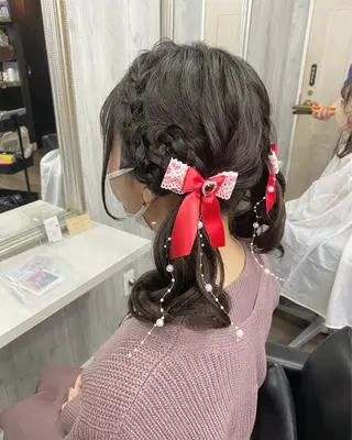 セミロング ヘアアレンジ ✨韓国風カット/艶髪 カラー✨yumeのヘアスタイル