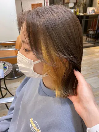 ミディアム カラー wakana 【ブリーチカラー】のヘアスタイル