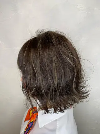 ミディアム 河野 圭三のヘアスタイル