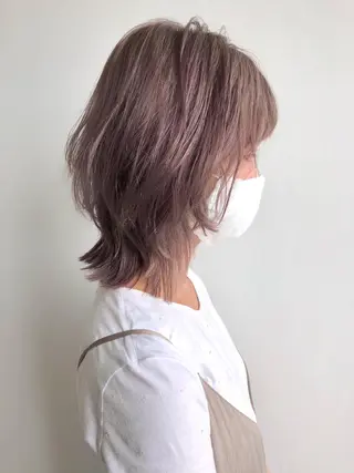 ミディアム カラー wカラー 指名No1かけるのヘアスタイル