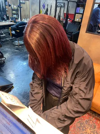 ミディアム カラー rilas博多所属・博多JYUI/ウルフ ハイトーン/デザインのヘアスタイル