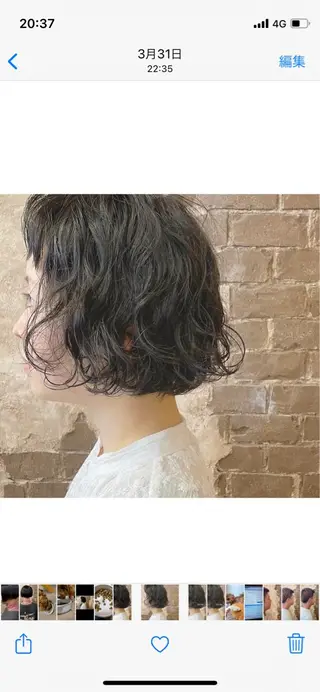 ショート パーマ ブリーチ、パーマ 西部笑のヘアスタイル