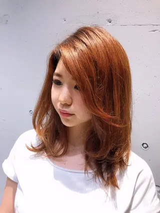 ロング カラー パーマ ヘアアレンジ kawamoto akaneのヘアスタイル