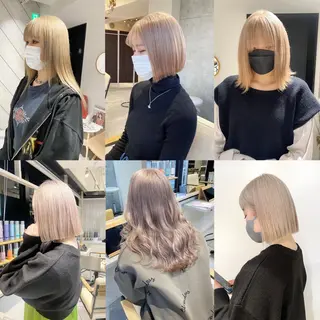 ミディアム デザイン🥇複雑履歴 ハイトーン特化のヘアスタイル