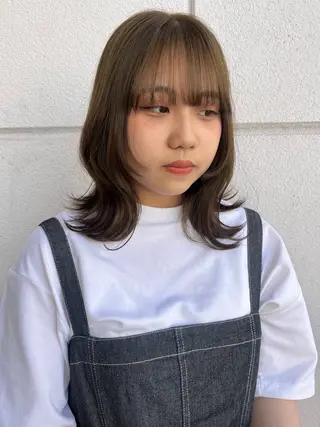 ミディアム カラー レイヤーカット/韓国 ヘア/ honokaのヘアスタイル