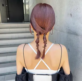 セミロング ヘアアレンジ SALOWIN 栄所属・河西 彩香/ブリーチカラーのヘアスタイル