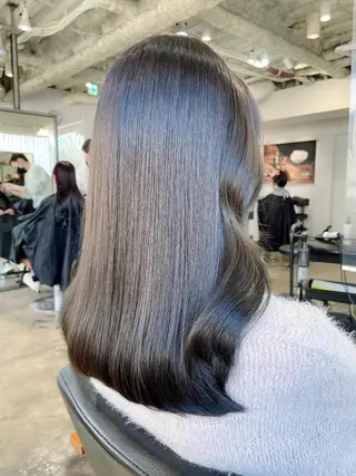 セミロング カラー 顔まわり/艶カラー スズキサトミのヘアスタイル