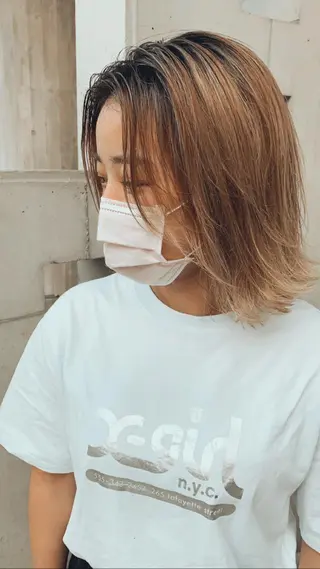ミディアム カラー Leverage所属・【店長】外国人風 メンズヘア尾上雄輝のヘアスタイル