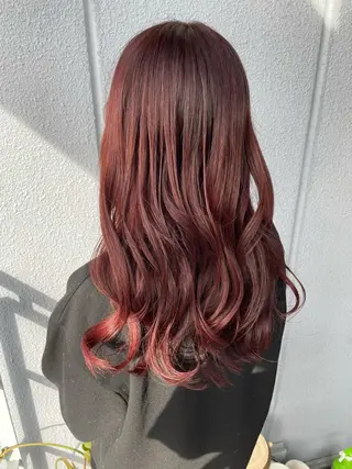 ロング カラー ヘアアレンジ なつき/艶ピンク/ girly hairのヘアスタイル