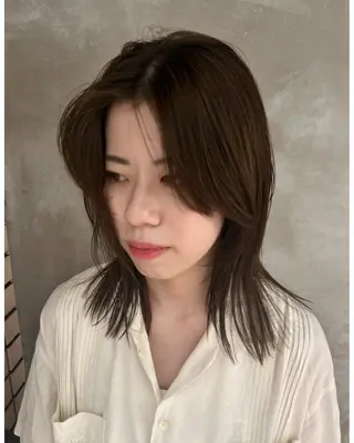 ミディアム カラー デザインカット/ パーマ/nanaのヘアスタイル