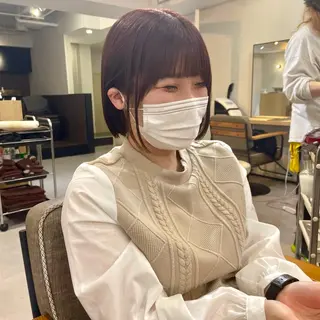 ショート カラー パーマ* 顔まわり似合わせのヘアスタイル