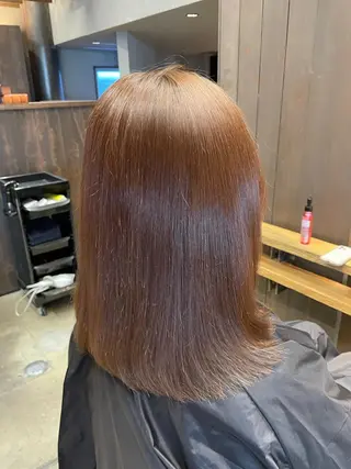 ミディアム カラー パーマ 栗原 瑠世のヘアスタイル