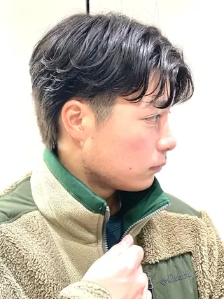 ミディアム パーマ メンズ メンズ特化 星野裕人のヘアスタイル