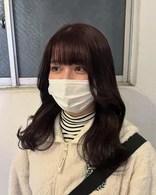 セミロング カラー 愛結 暖色カラー🎀🩰のヘアスタイル