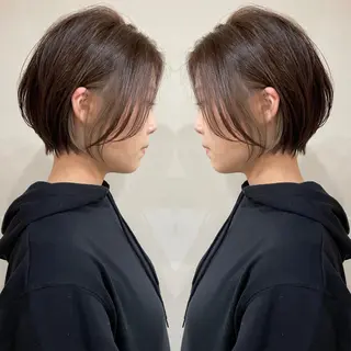 ショート カラー 京都大人女性ショート 徒歩1分/秋山のヘアスタイル