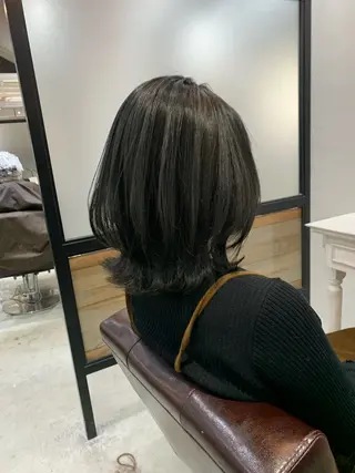 ミディアム カラー ヘアアレンジ kei/透明感カラー /ベージュ/髪質改善のヘアスタイル