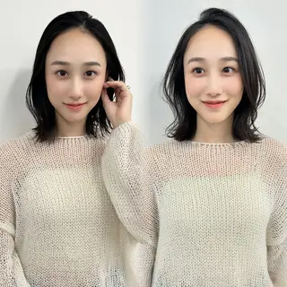 ショート 絹髪矯正/艶カラー /透明感/石田桃子のヘアスタイル