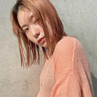 ミディアム カラー 🍊暖色×顔周り 🍊cocoroのヘアスタイル
