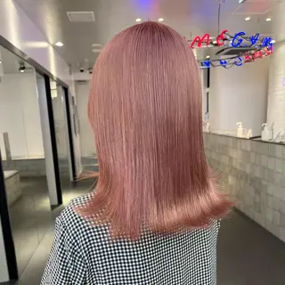 ミディアム カラー ヘアアレンジ レイヤー×グレージュ /ピンク🩷mioのヘアスタイル