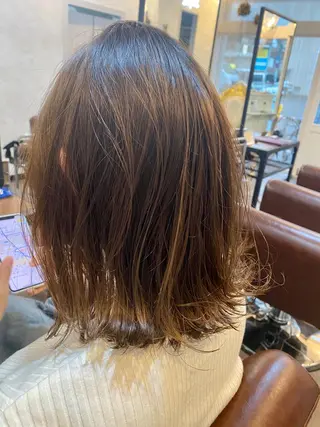 ミディアム カラー ⭐️ショート⭐️美髪 矯正⭐️水口陸のヘアスタイル