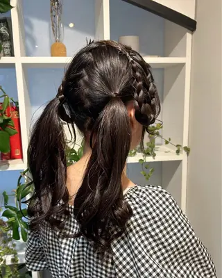 セミロング カラー ヘアアレンジ アレンジ/新宿 透明感カラー/ヤノのヘアスタイル