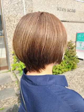 ショート カラー ケアブリーチ、 髪質改善 福士直矢のヘアスタイル