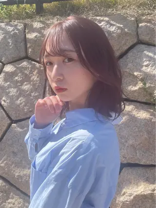 ミディアム カラー FRAME spa&hair room博多店【フレーム】所属・髪質改善|顔周り|博 多|川上智也のヘアスタイル