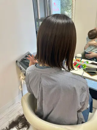 ミディアム カラー ママ美容師 *ヒマワリのヘアスタイル