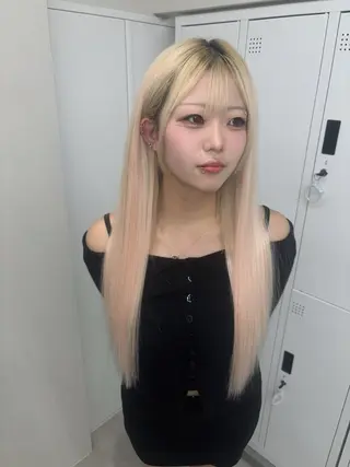 ロング カラー ヘアアレンジ メンズ シールエクステ🎀 羽エクステ🌙しぇるのヘアスタイル