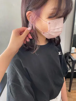 ミディアム Megu/ベージュ/ 透明感カラーのヘアスタイル