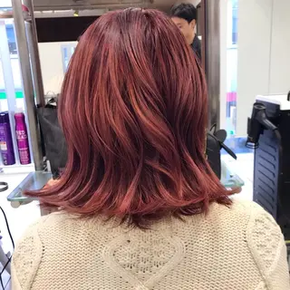 ミディアム カラー デザインヘア 小林裕史のヘアスタイル