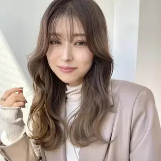 ミディアム 🤍ベージュ/透明感 韓国ヘア/まりん🤍のヘアスタイル