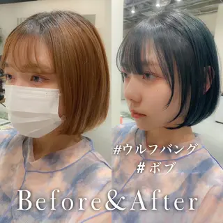 ショート カラー 顔周りレイヤー/ボブ 銀座✨中野まさひろのヘアスタイル