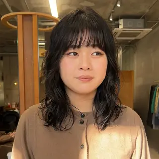 ミディアム 似合わせカット/ パーマ/ kinoのヘアスタイル