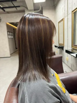 ミディアム カラー 福岡 拓実のヘアスタイル