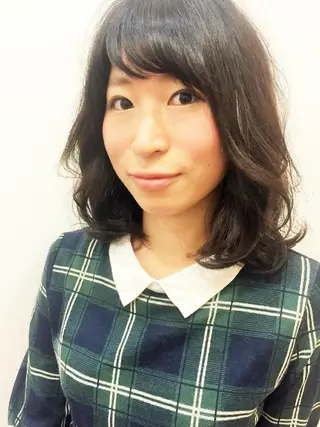 セミロング パーマ カラー LaFTER HAiR所属・本間 裕史 のヘアスタイル