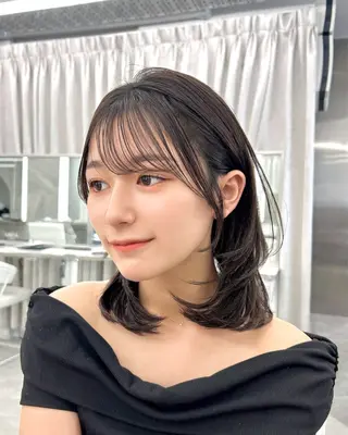 ミディアム 韓国顔まわり/前髪 /レイヤー/いつきのヘアスタイル