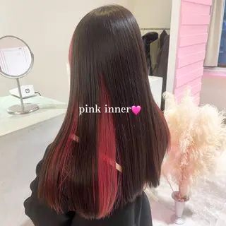 ロング カラー 🎀ダブルカラー/ ピンク×ガーリー🎀のヘアスタイル