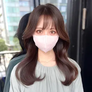 ロング カラー 韓国ヘア♡ 顔まわりカットayaのヘアスタイル