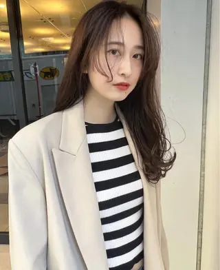 ロング カラー ハッシュカット🐈 韓国レイヤー/ののかのヘアスタイル