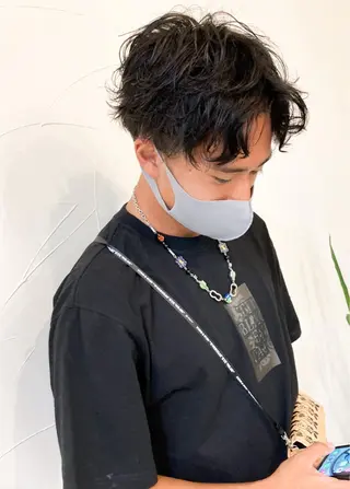 パーマ メンズ 樋野 亮のヘアスタイル