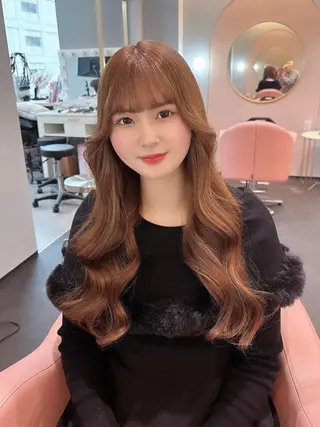 ロング 💎のぼりゆい/大須 ブリーチなしWカラーのヘアスタイル