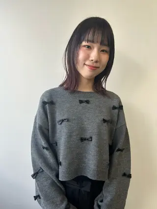 ミディアム カラー 原 瑞希のヘアスタイル