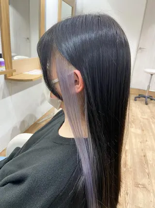 セミロング カラー hair studio Zen所属・Kensho 京都駅 ケアブリーチのヘアスタイル