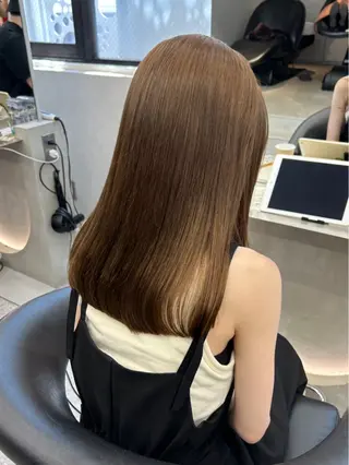 セミロング カラー 🎀大川 錬🎀 ブリーチなしWカラーのヘアスタイル
