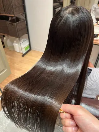 ロング 縮毛矯正/髪質改善/ ブリーチ/東陽町✨のヘアスタイル