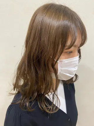 ミディアム カラー 郡山駅前美容室 Hair Life Hana&Co (ヘアーライフハナコ)所属・MᗩïＫᗩ 郡山駅ua/マツパのマツエク・マツパデザイン